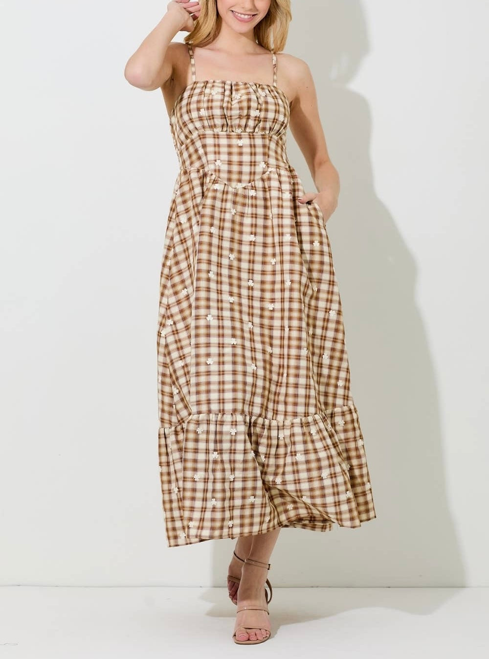 Daisy Gingham Maxi Dress