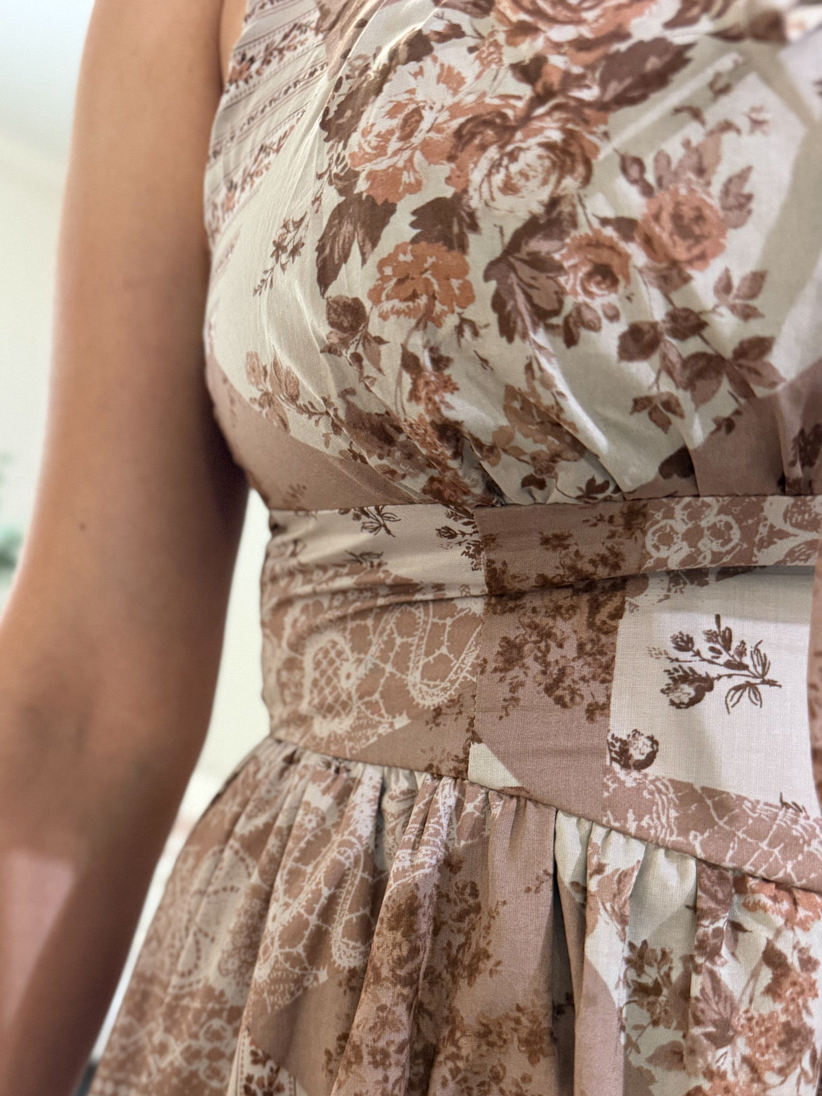 Multi-Pattern Midi Dress