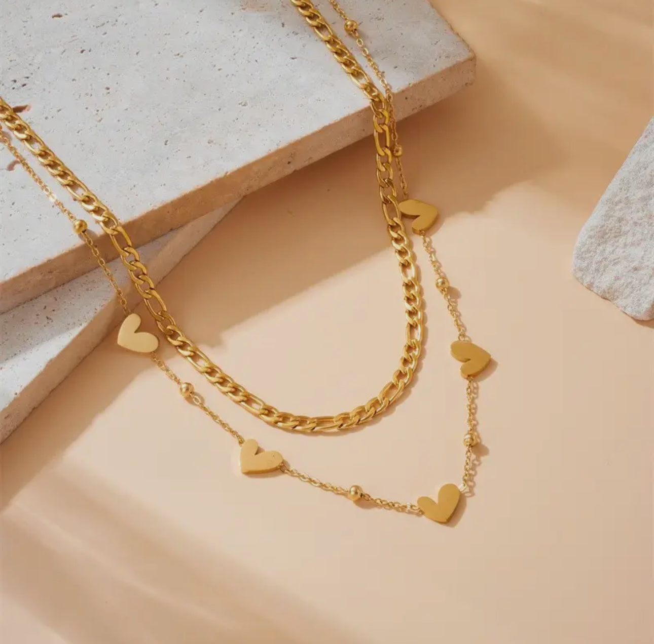 Double Layer Heart Necklace