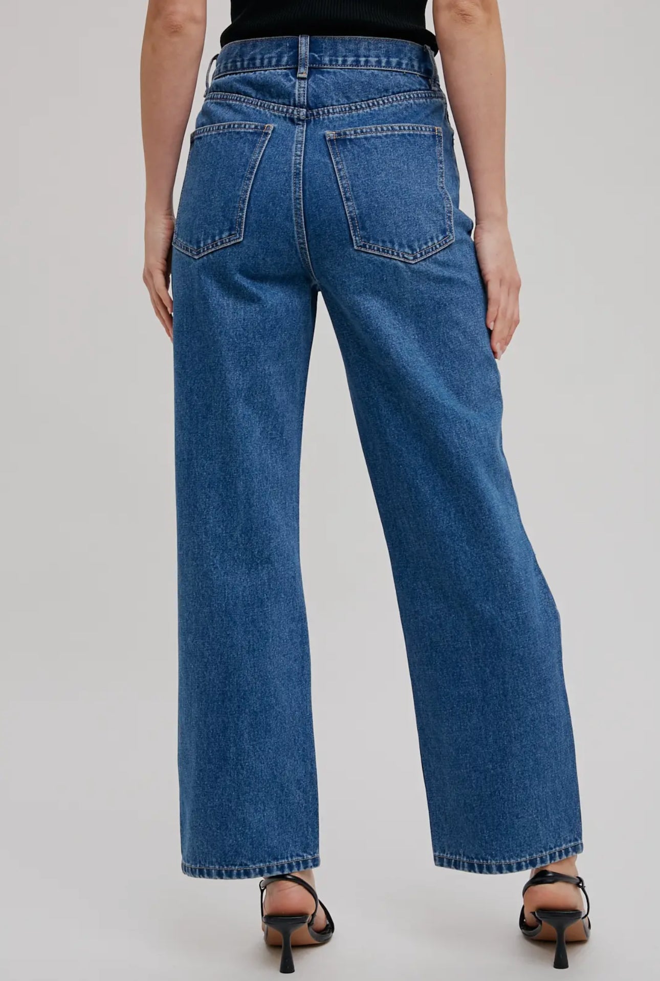 High-Rise Distressed Denim Jeans