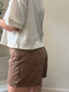 Brown Cotton Denim Shorts
