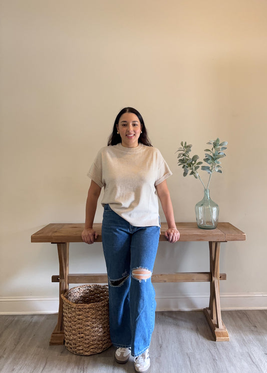 Classic Knit Tee in Oatmeal