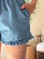 Everyday Denim Ruffle Shorts