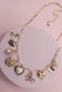 Golden Heart & Bow Charm Necklace