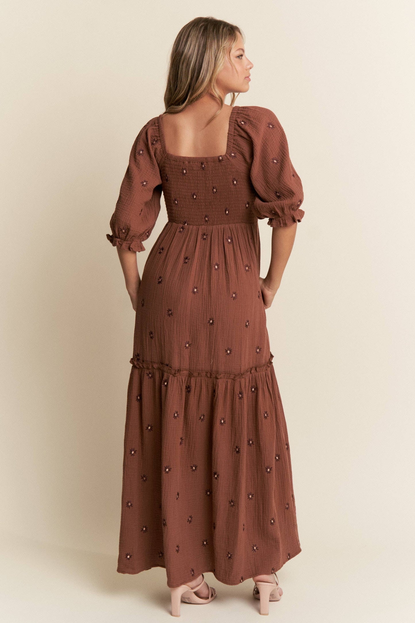 Rustic Bloom Maxi Dress