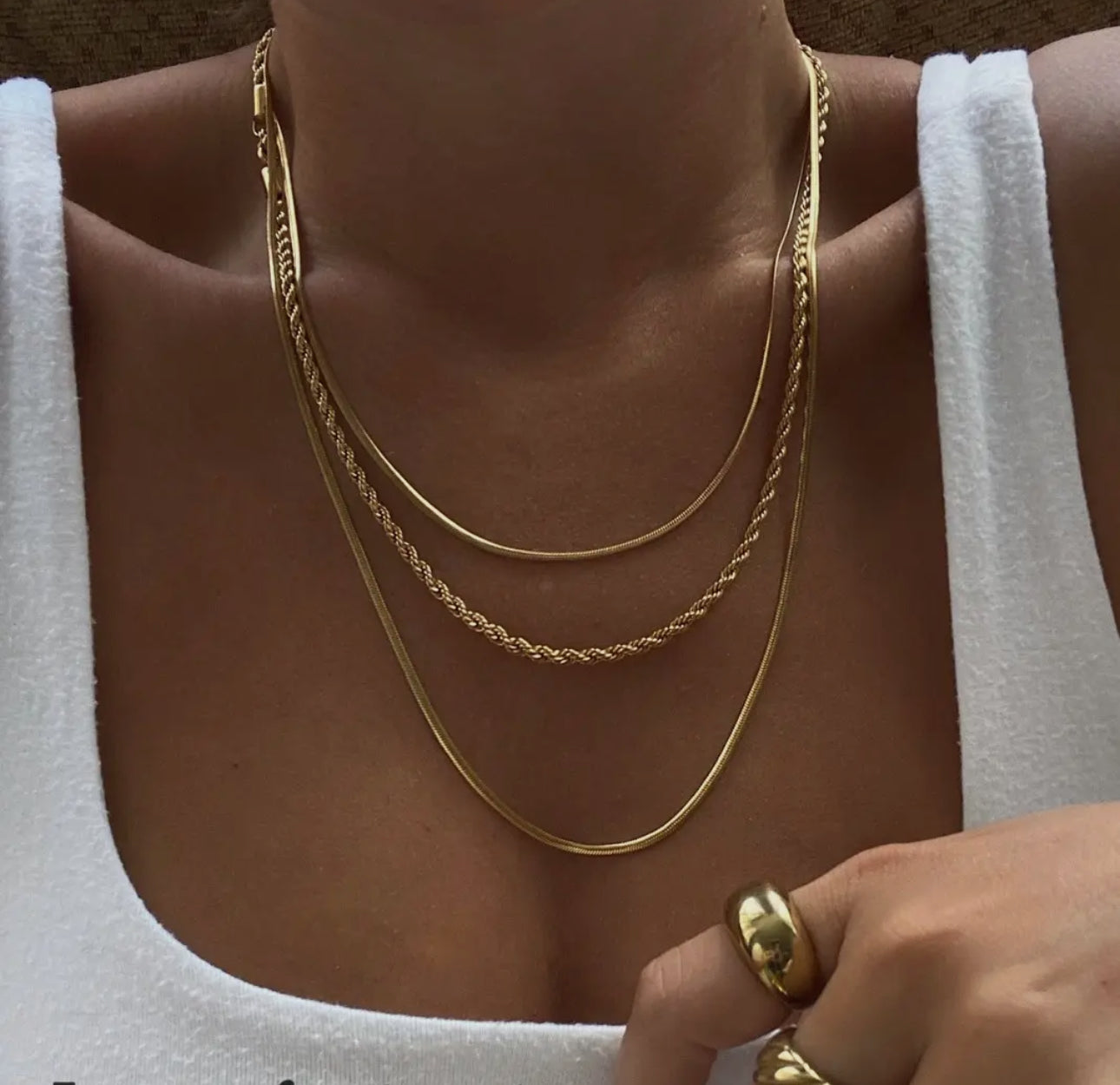 Snake & Rope Chain Necklace