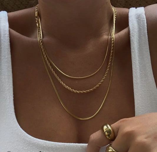 Snake & Rope Chain Necklace