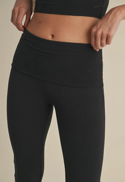Soft Knit Foldover Flare Pants
