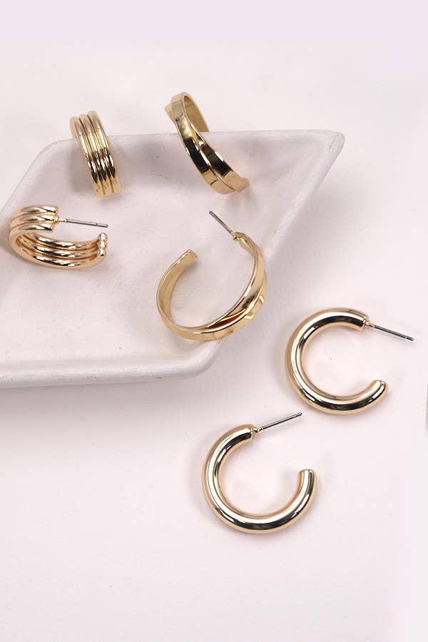 Classic Hoop Trio Earings