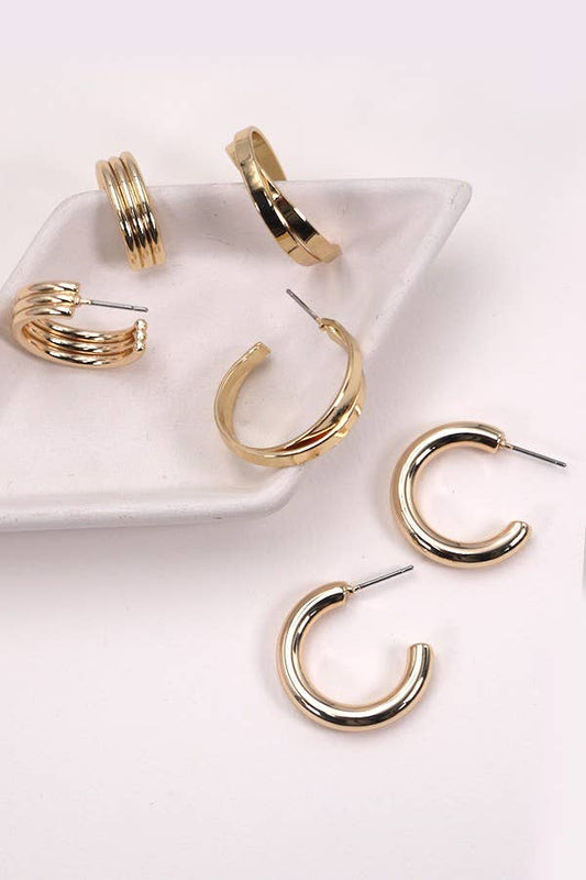 Classic Hoop Trio Earings