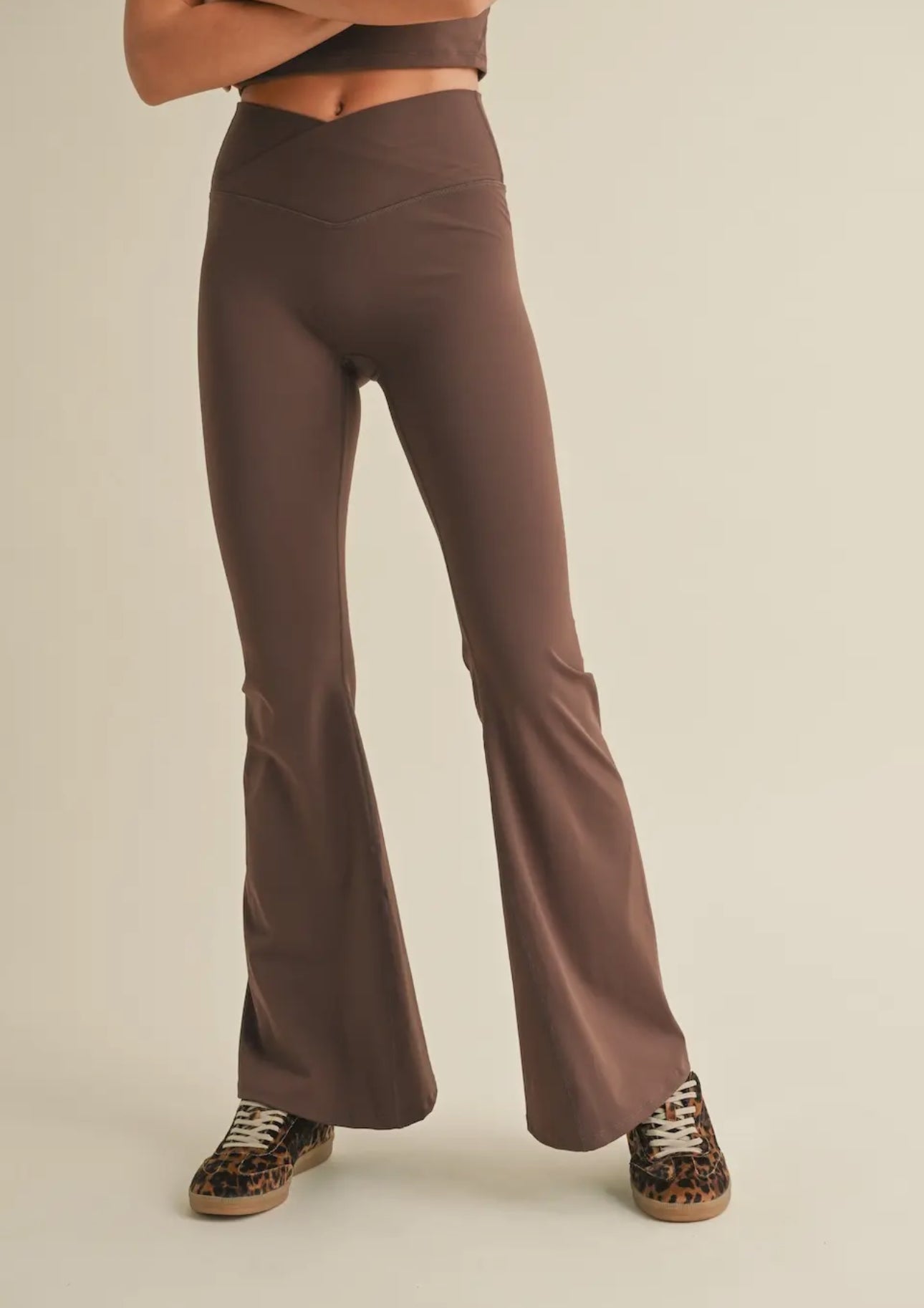 High Waist Crossover Flare Legging