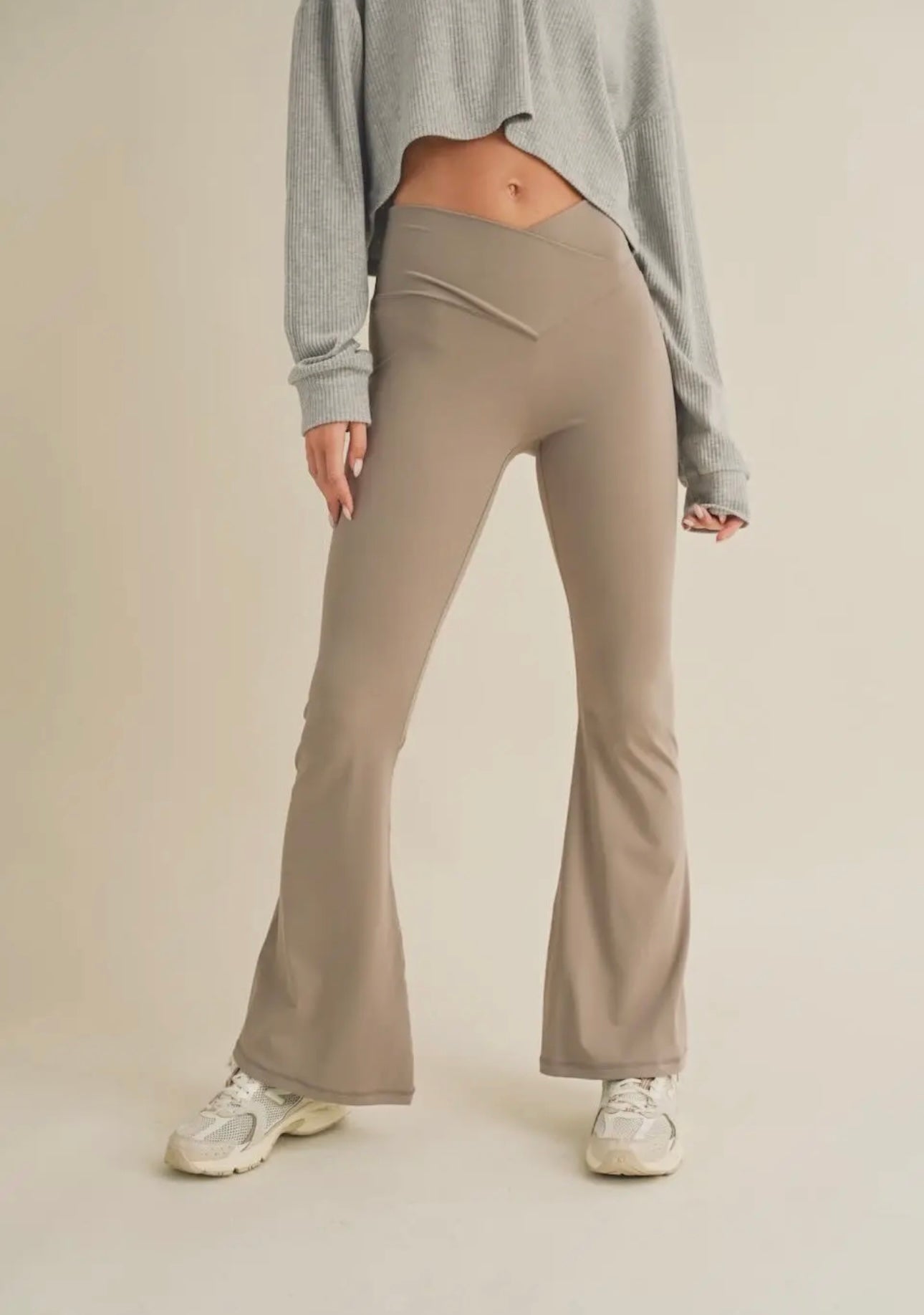 High Waist Crossover Flare Legging