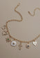 Heart & Sunburst Charm Necklace