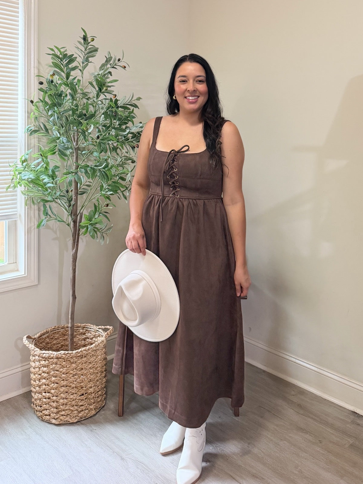 Suede Midi Dress