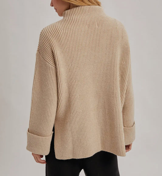 Cozy Ribbed Mock Neck Sweater