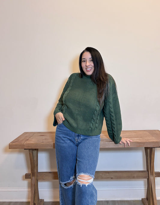 The Evergreen Cable Knit Sweater
