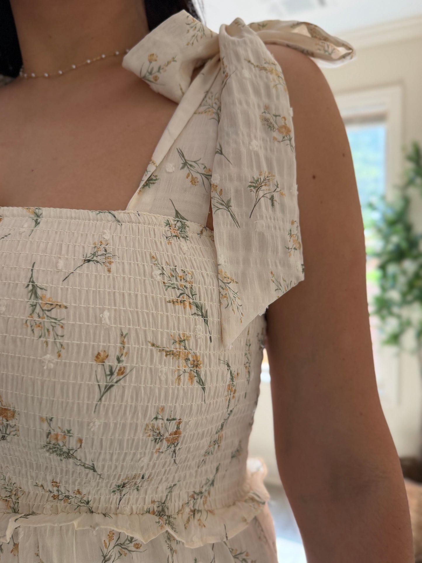 Ivory Garden Tiered Maxi Dress