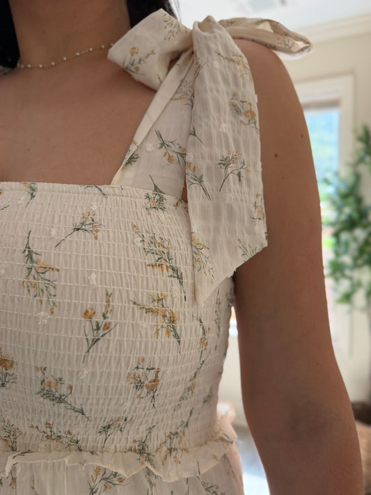 Ivory Garden Tiered Maxi Dress