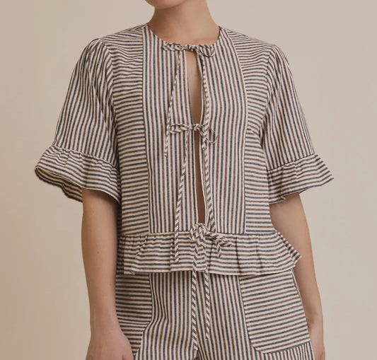 Seaside Stripe Tie-Top