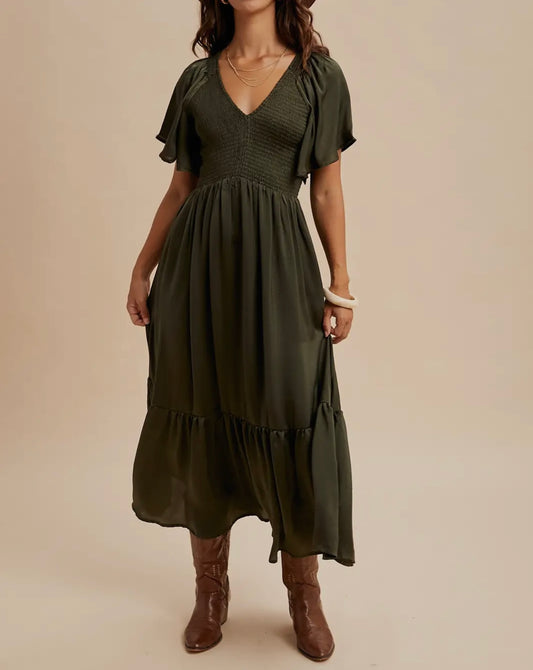 The Shary Smocked Maxi Dress