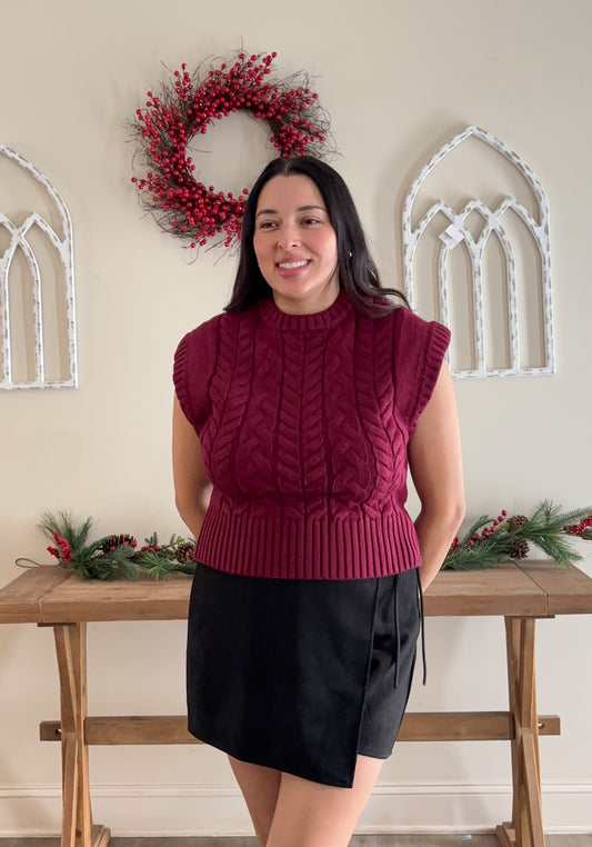 Mulberry Knit Sleeve Top