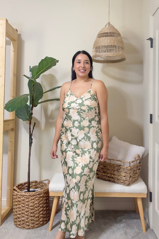 Sweetheart Neck Floral Maxi Dress