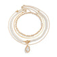 Pearl Charm Multi-Layer Gold Necklace