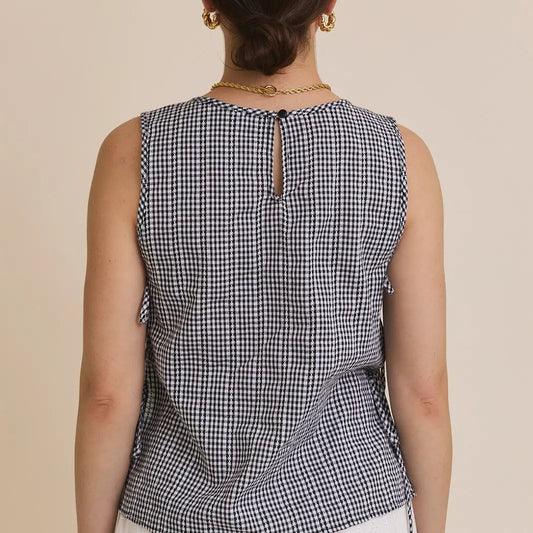 Gingham Tie-Side Tank