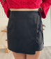 Suede Crossover Wrap Skort
