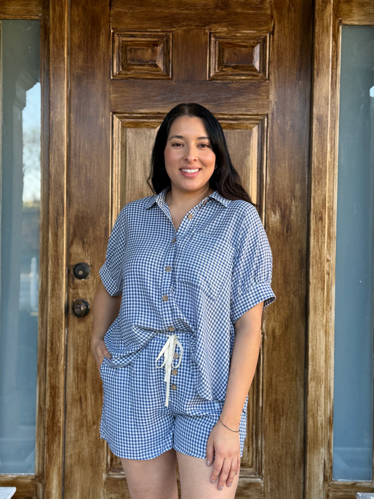 Blue Gingham Set