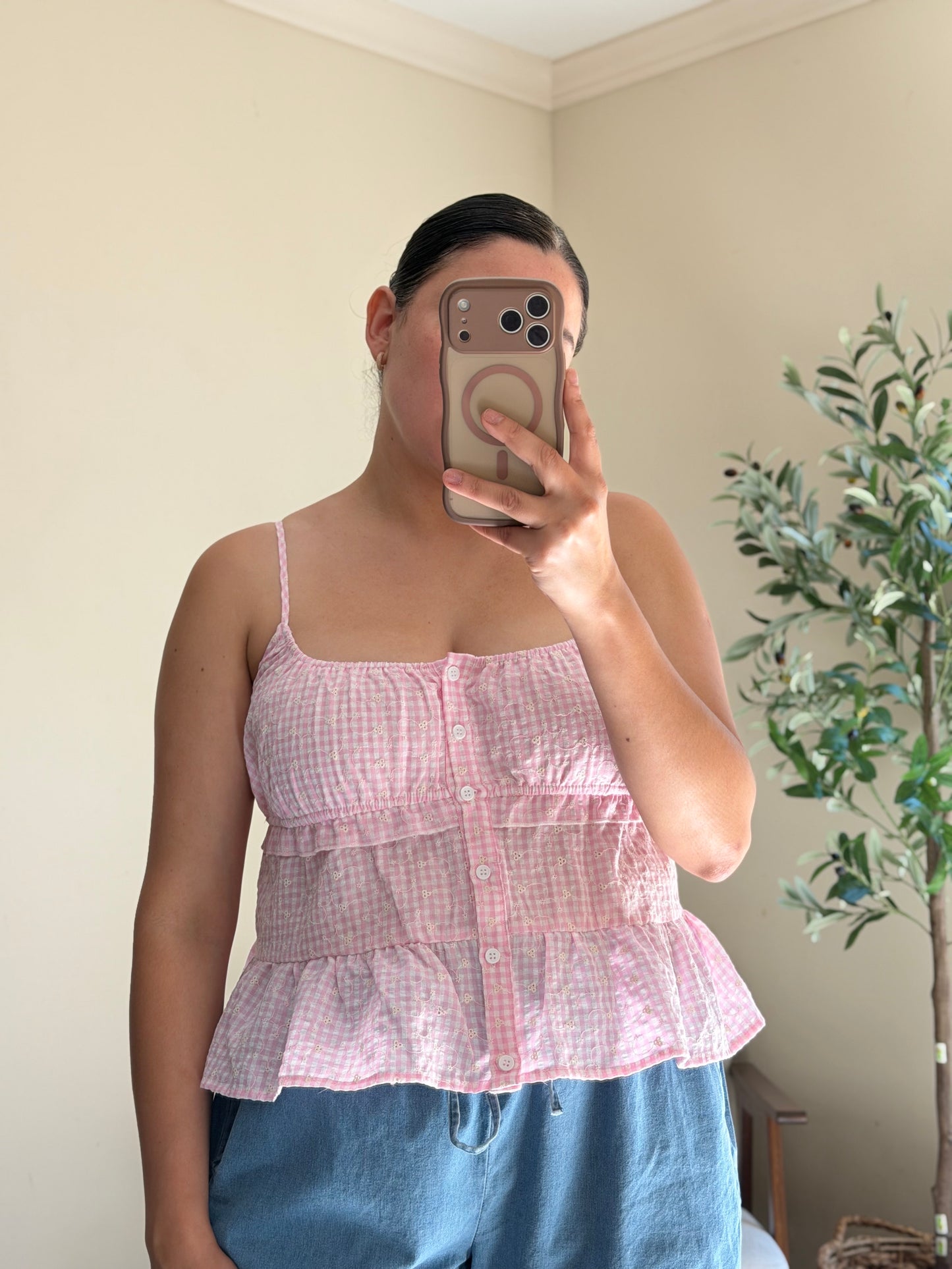 Pretty in Pink Gingham Top