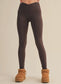 High Waist Crossover Leggings -Cocoa