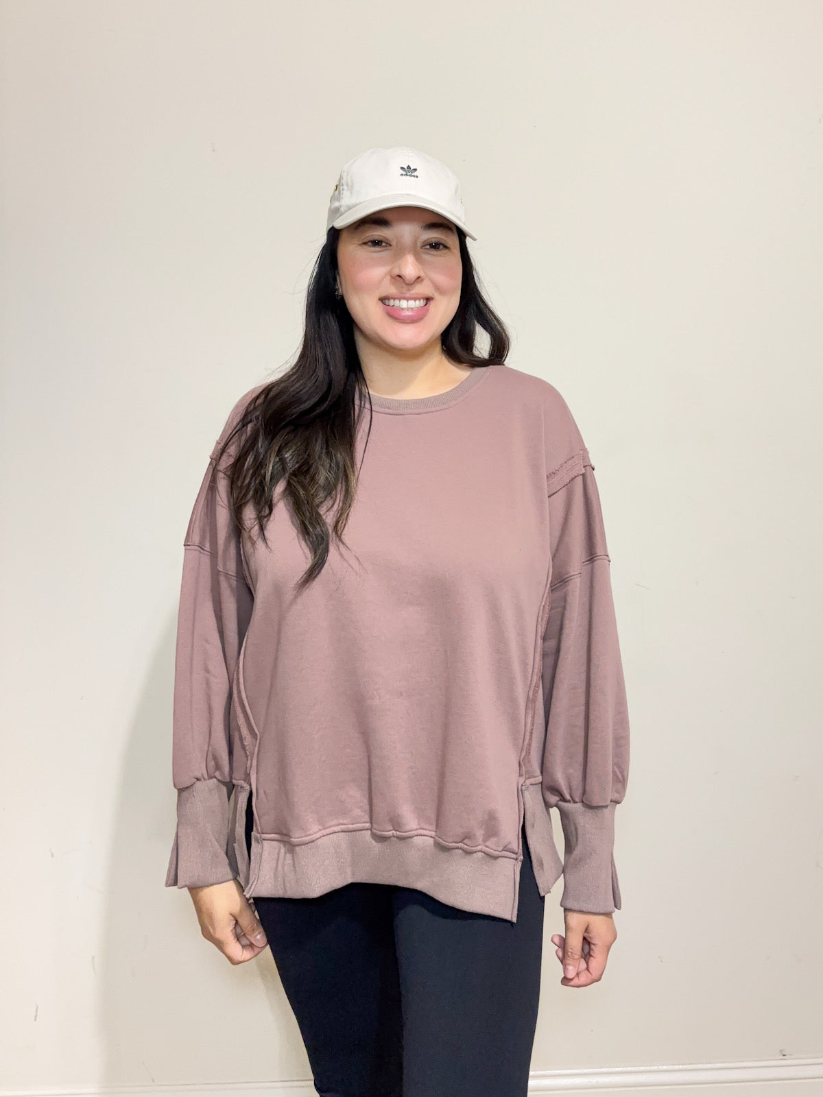 The Coco Brown Slit Pullover