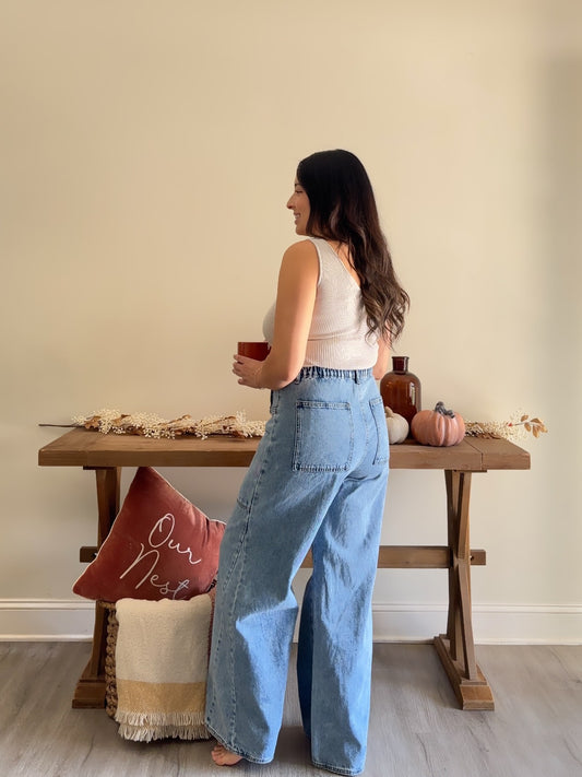 The Cozy Drawstring Denim
