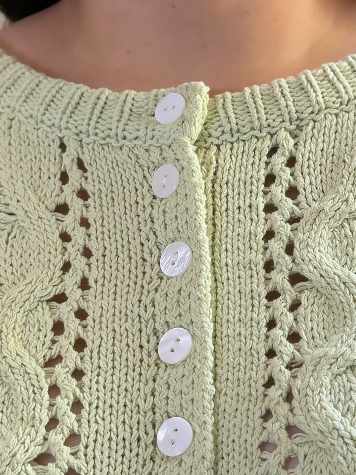 Pistachio Bloom Knit Sweater