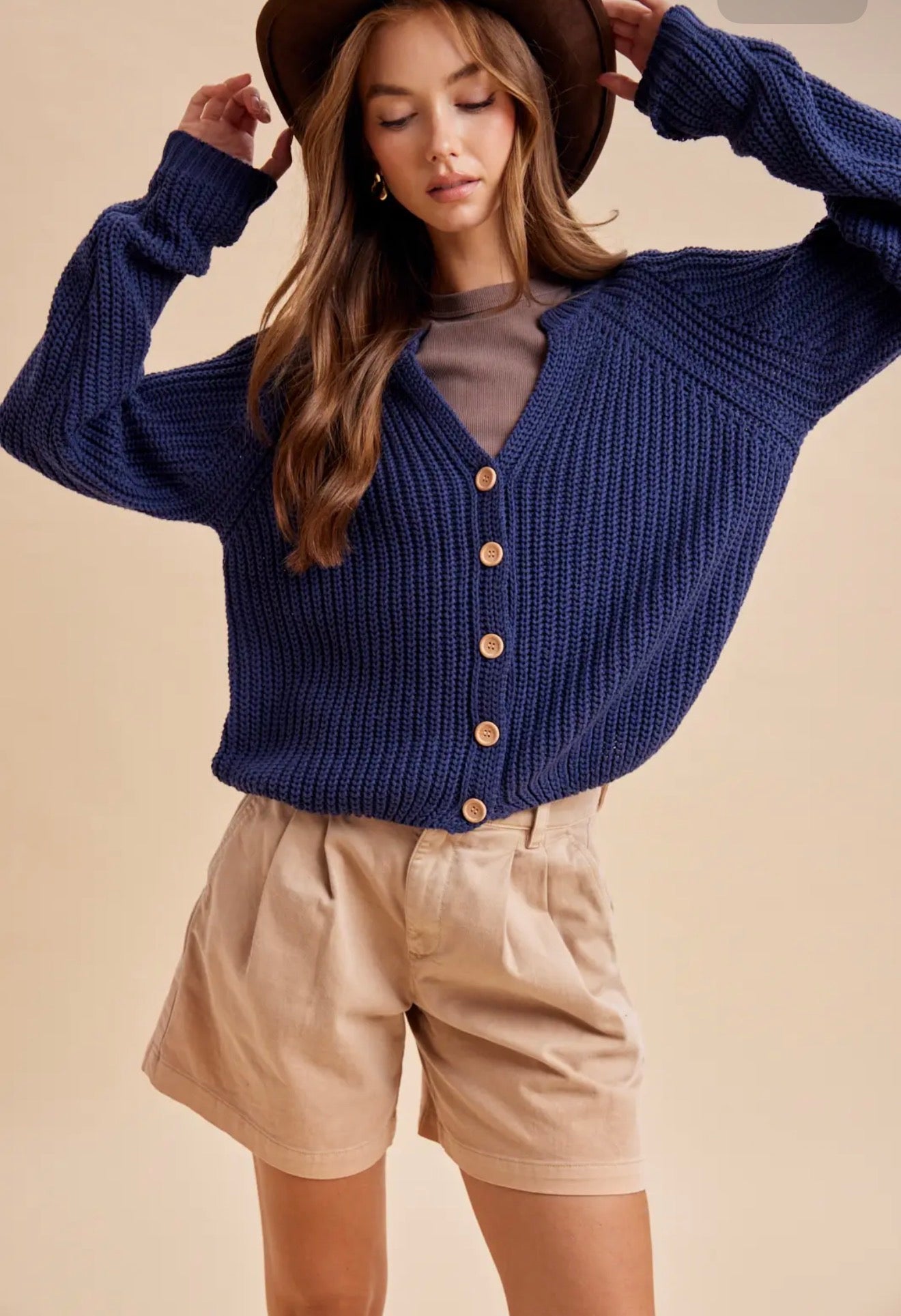 Navy Chunky Cardigan