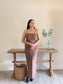 Mocha Plaid Slip Maxi Dress