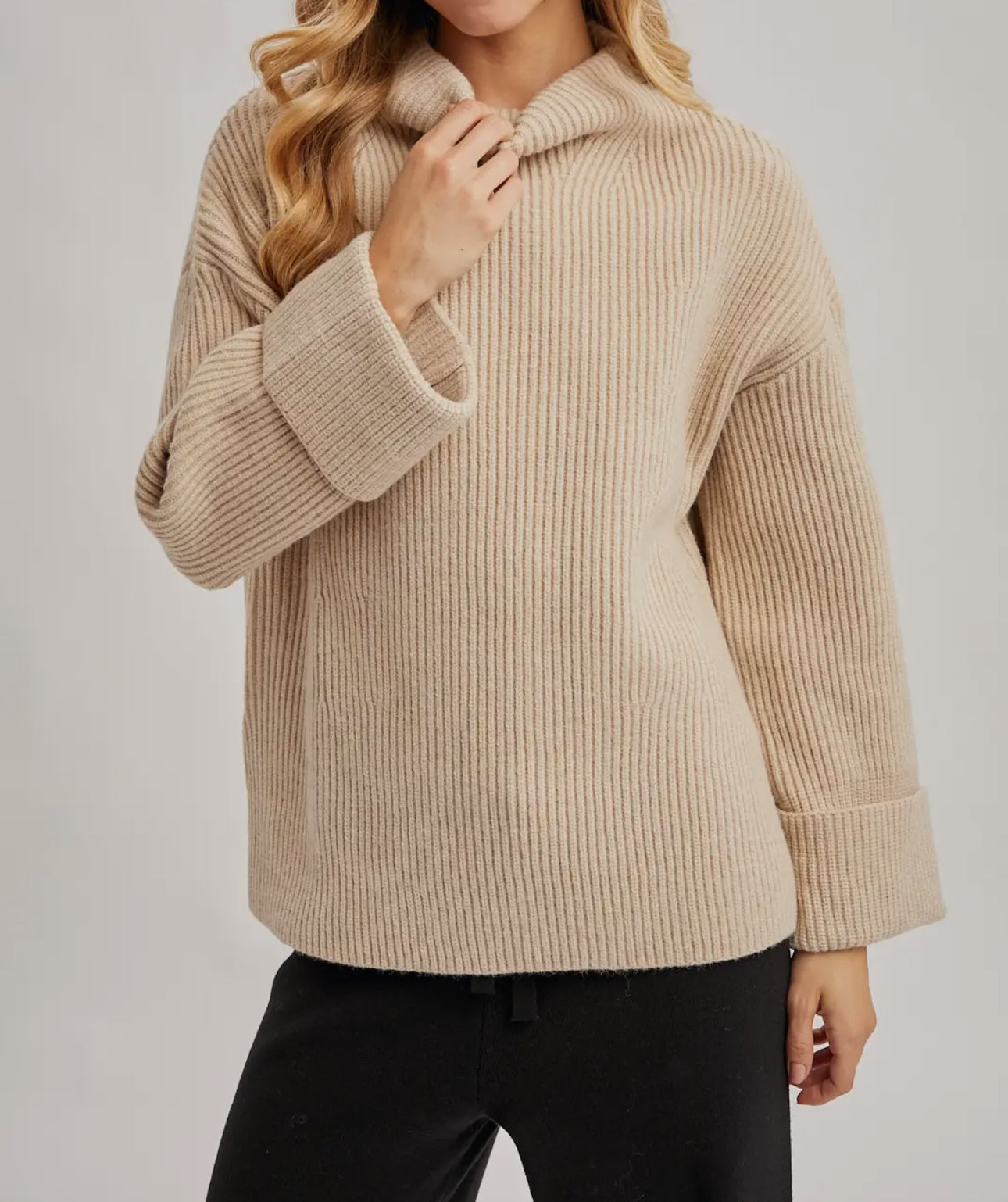 Cozy Ribbed Mock Neck Sweater