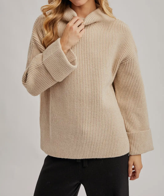 Cozy Ribbed Mock Neck Sweater