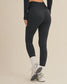 High Waist Crossover Leggings - Black