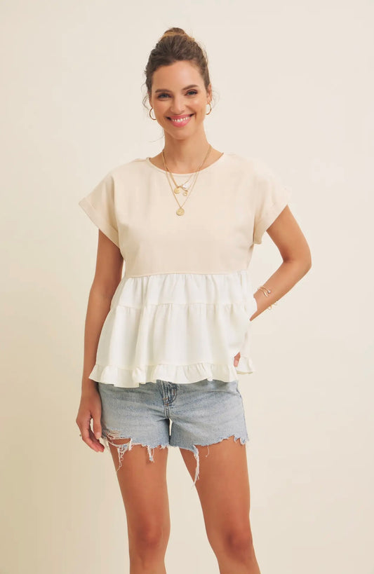 Natural Charm Ruffle Top