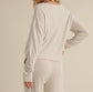 Brushed Hacci Long Sleeve V-Neck Top