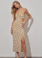 Side Slit Floral Midi Dress