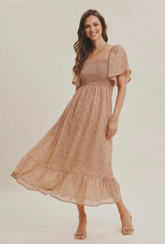 Rosewood Breeze Midi Dress